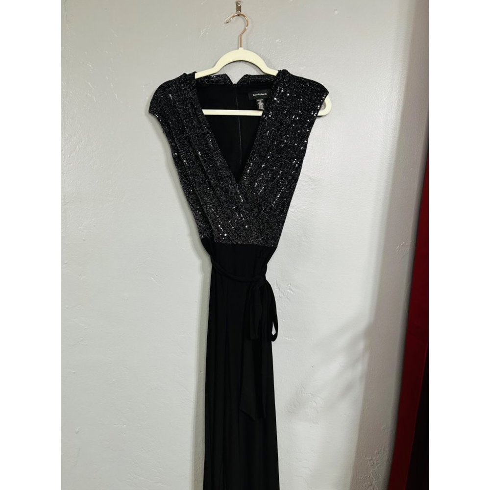 R&M Richards Black Shiny JumpSuit Size 10